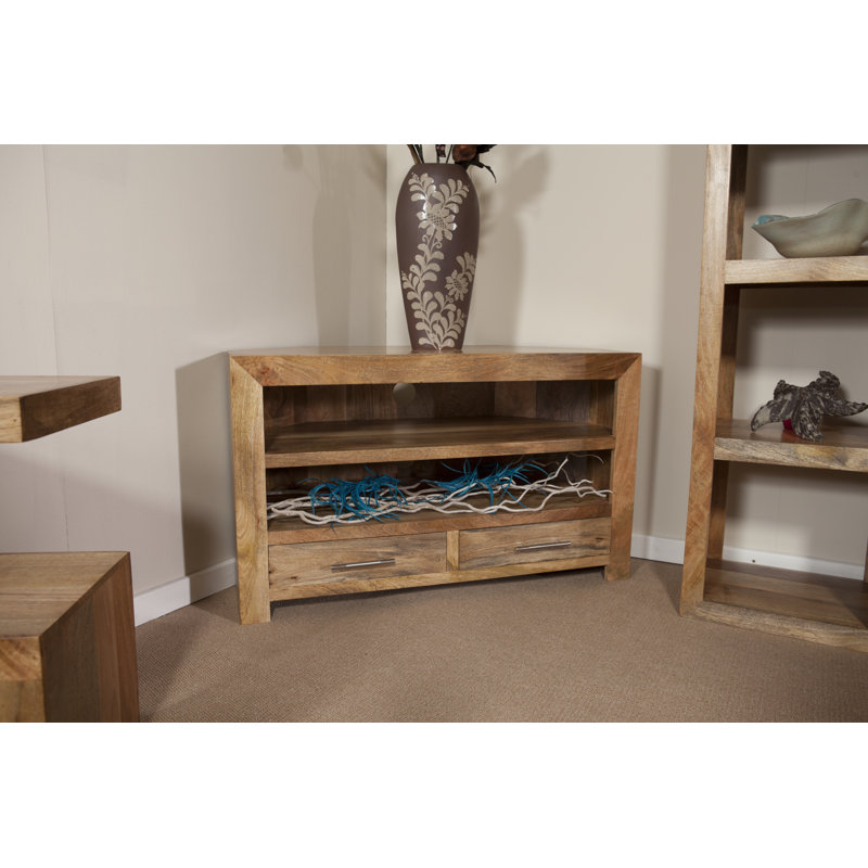 Gracie Oaks Beatrix Solid Wood Corner TV Stand for TVs up to 43